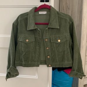 Living my best style X Pink Lily cord olive jacket size small